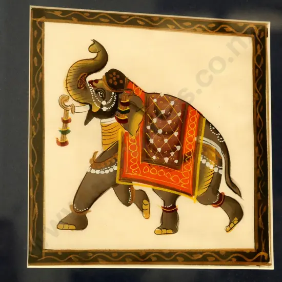 framed watercolour - elephant  H-160 W-160