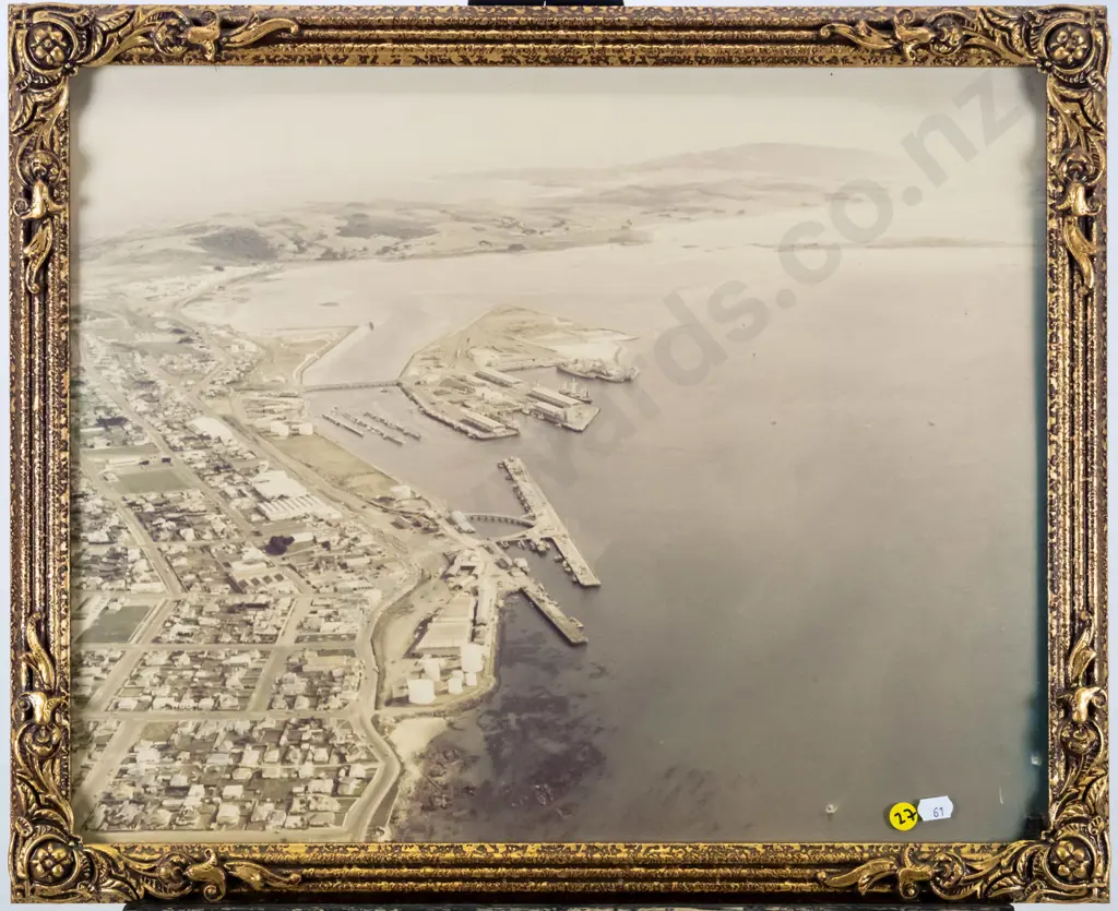 framed photograph - aerial view Bluff Harbour H-400 W-450 Image 1++