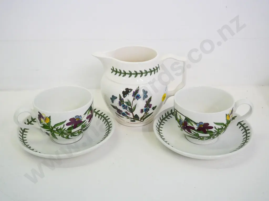 Portmeirion 'Botanic Garden' items - 2 cups & saucers and a jug H-125 Image 1++