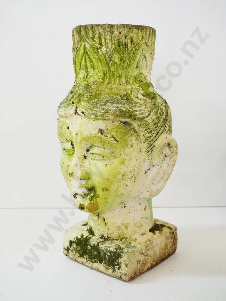 terracotta garden ornament - Khmer style head H-350 Image 1++