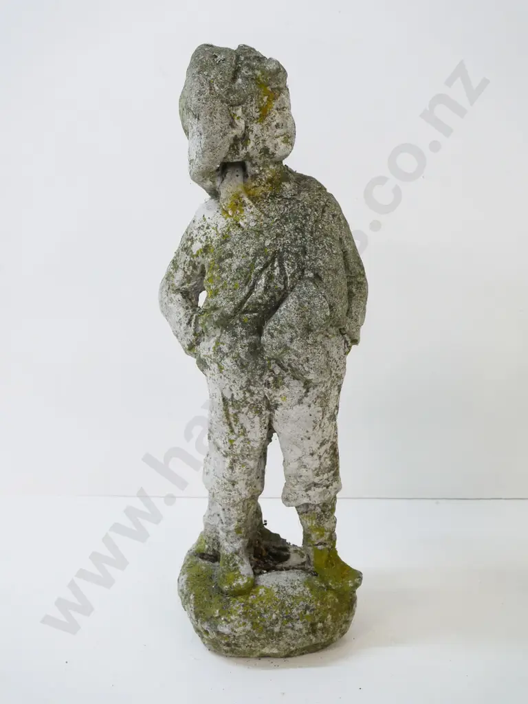cast concrete garden statue of a boy H-480 Image 1++