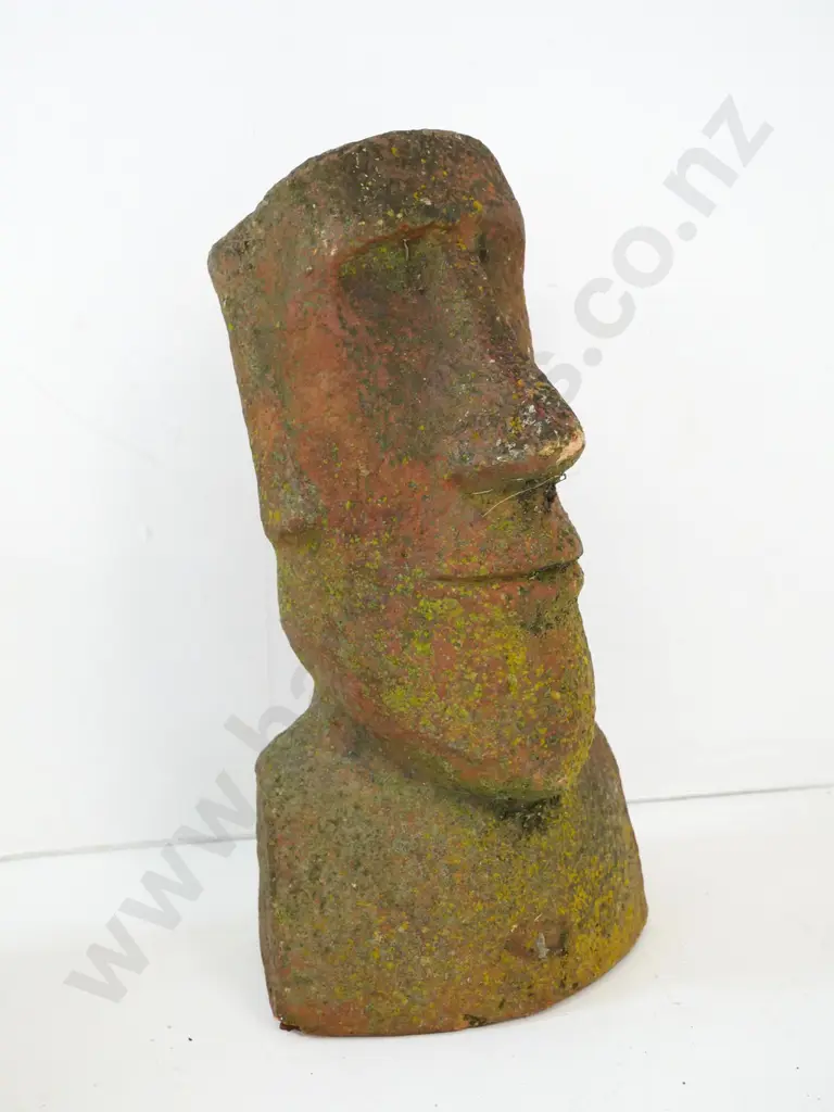 terracotta garden ornament - Easter Island Moai style head H-360 Image 1++