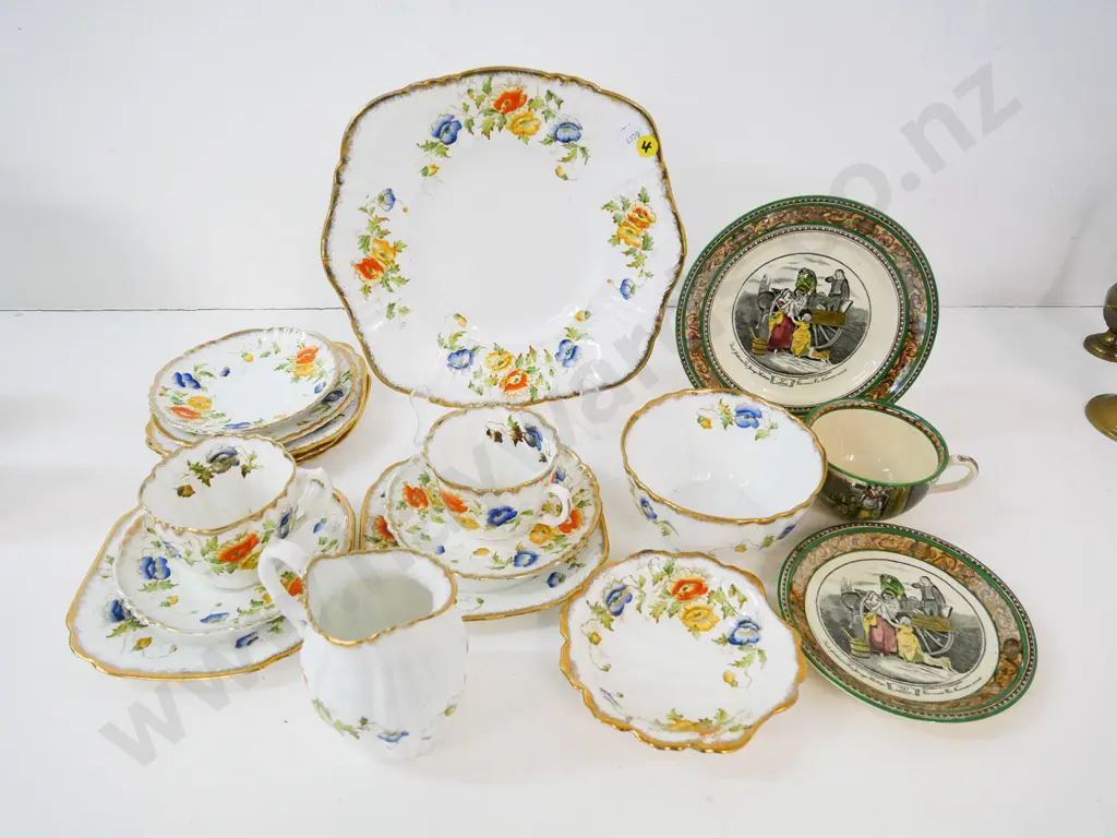 Royal Albert poppy pattern part tea set and an Adams 'Cries of London' trio Image 1++