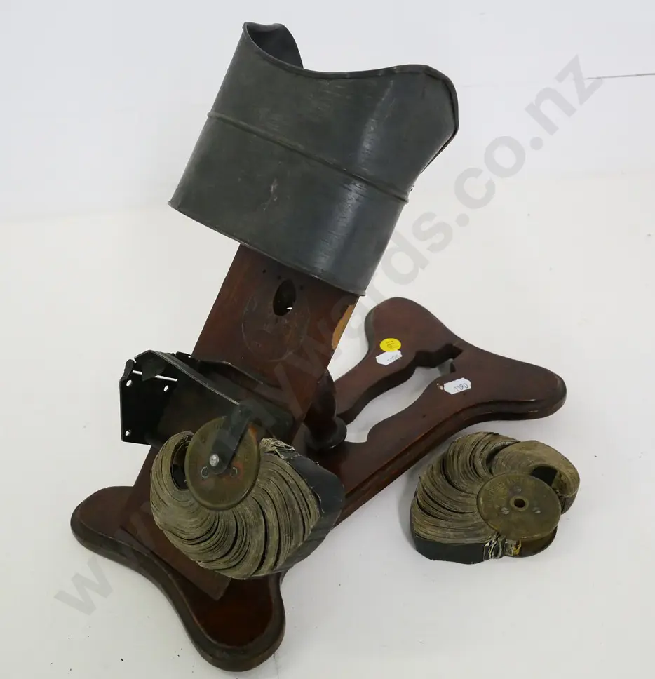 restorers vintage Kinora motion picture device with 2 reels, made by B.M Biograph Co. Image 1++
