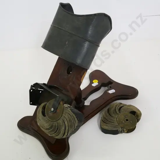 restorers vintage Kinora motion picture device with 2 reels, made by B.M Biograph Co.