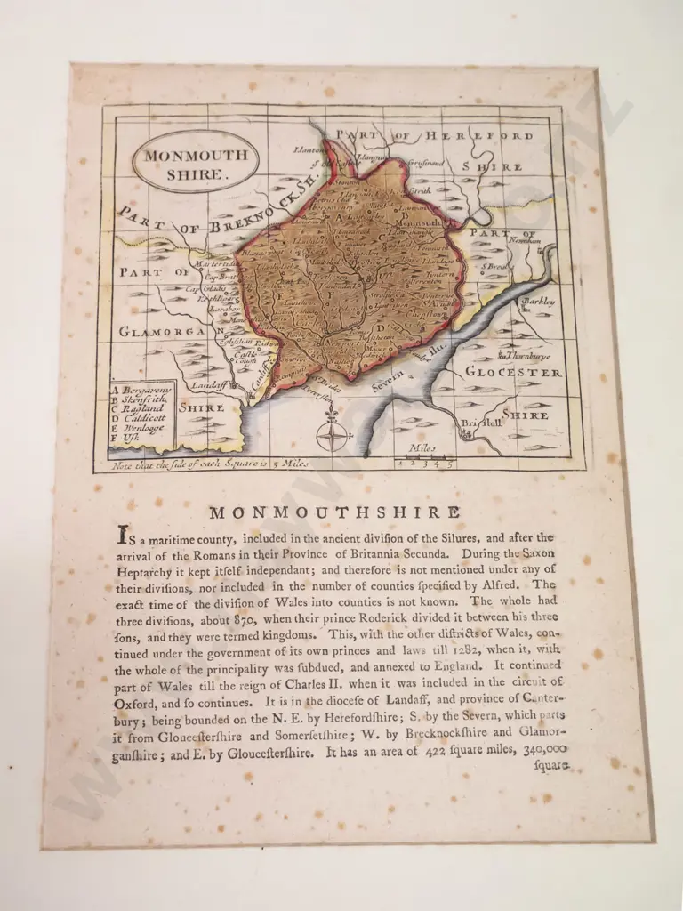 3 antique hand-coloured prints - city of New York, unidentified (New York?) & Monmouth Shire H-240 W-160 - foxing to all Image 1++
