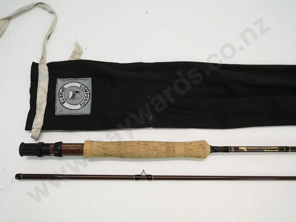Composite Developments NZ 2-piece fly rod in canvas sleeve Image 1++