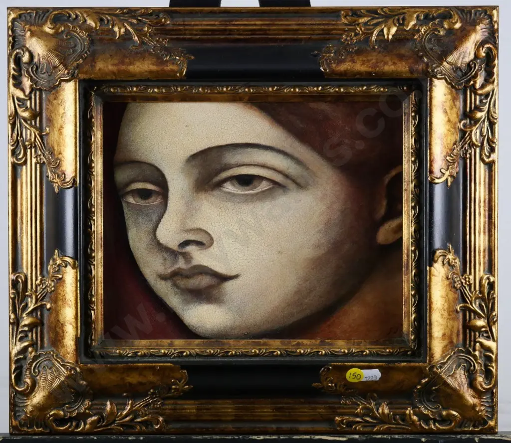 Donna Demente Ogilvy, 2004 - ornately framed painting on board H-190 W-245 Image 1++