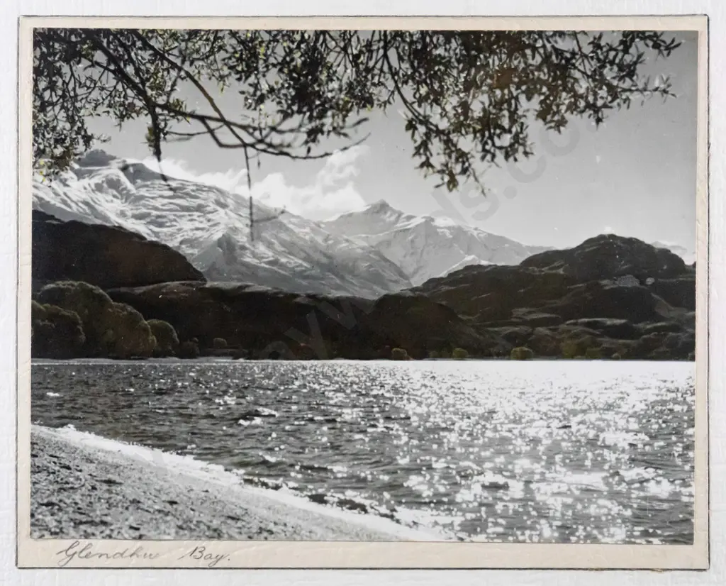 framed black and white photograph - Glendhu Bay H-180 W-230 Image 1++
