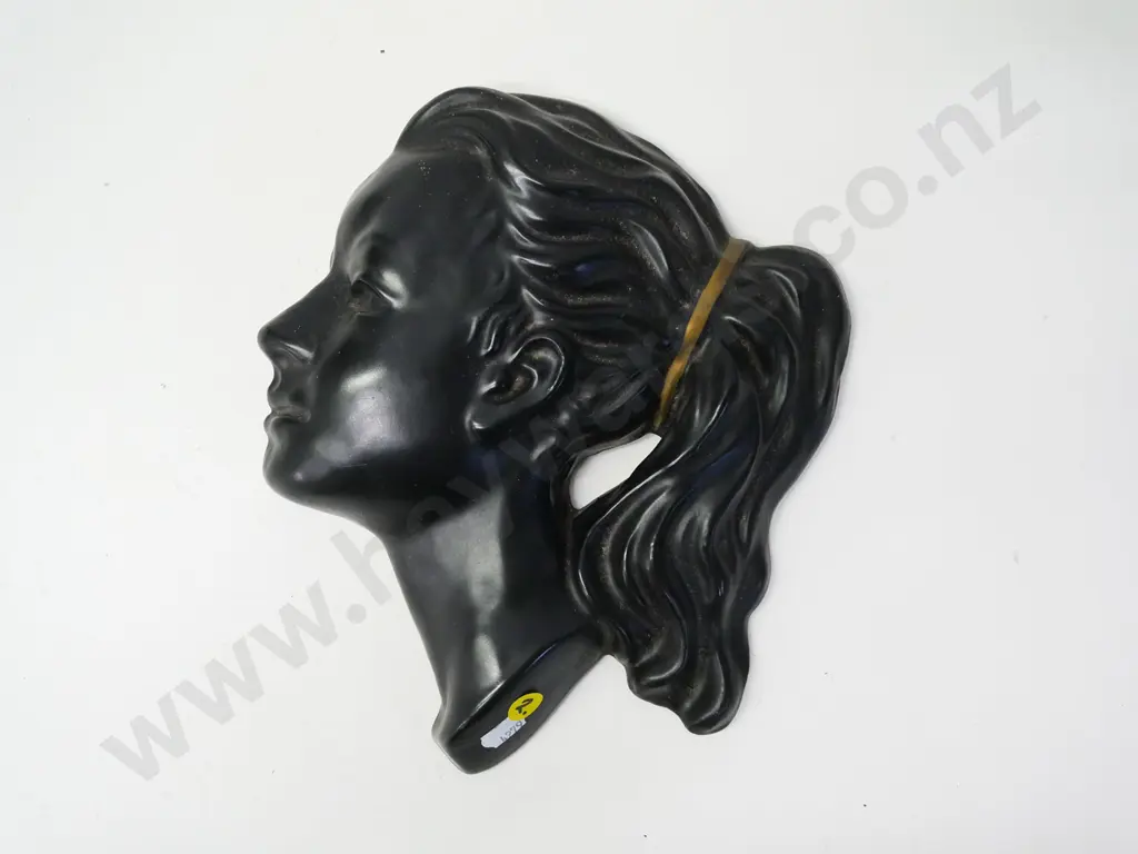 painted plaster silhouette wall head - marked No. 7 on back H-250 W-220 Image 1++