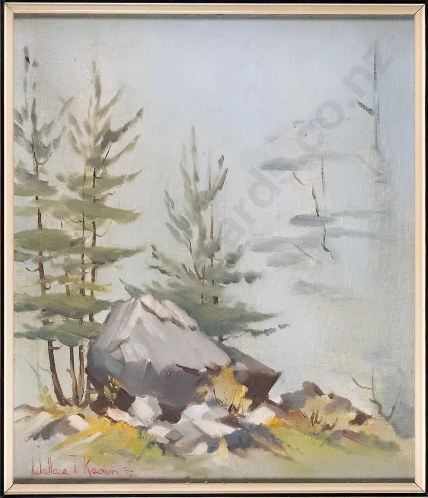 Wallace T Keown  72 -framed oil- "Glacial debris" H-340 W-290 Image 1++