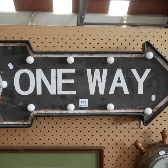 illuminated One Way Sign