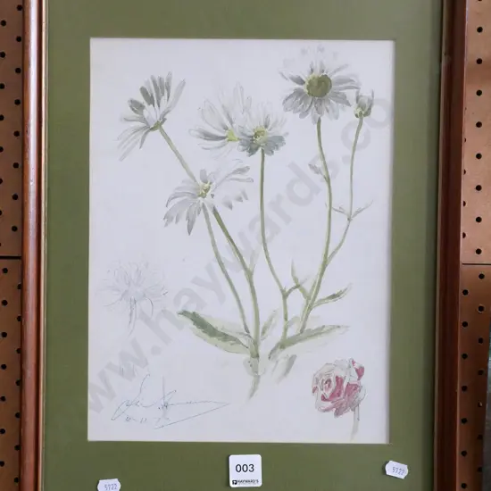 framed watercolour - flower