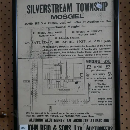 Mosgiel Allotment Auction sign
