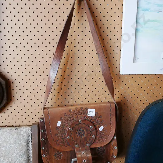 tooled leather bag