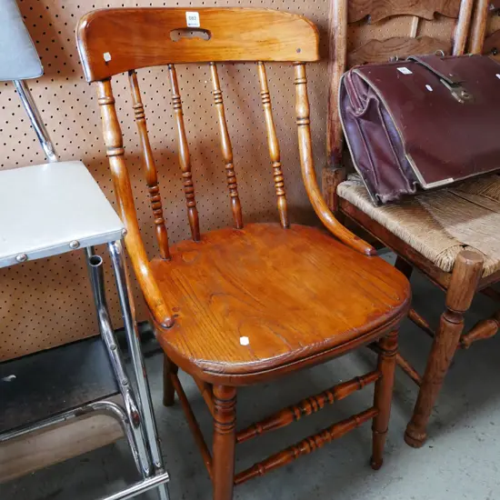 solid oak spindle back chair