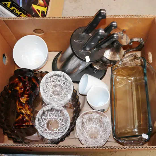 box; baking dishes, sweet bowls, plated ware etc