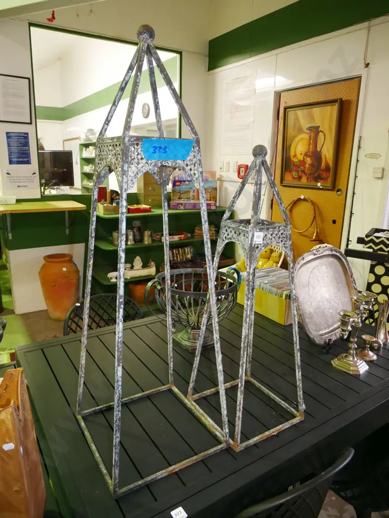 2x light, metal plant climbing frames Tallest  H-930 Image 1++