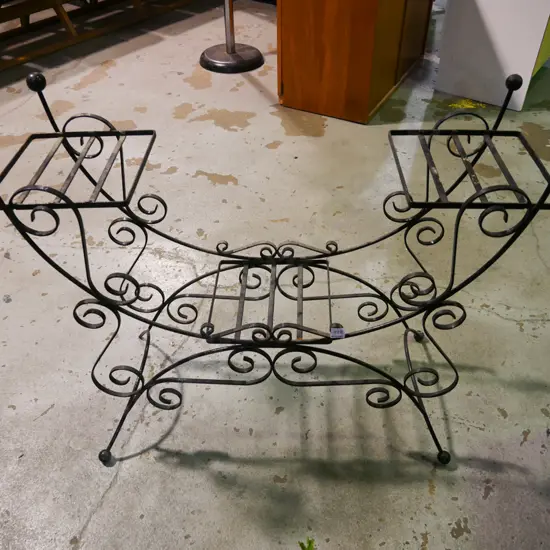 retro wrought metal plant stand