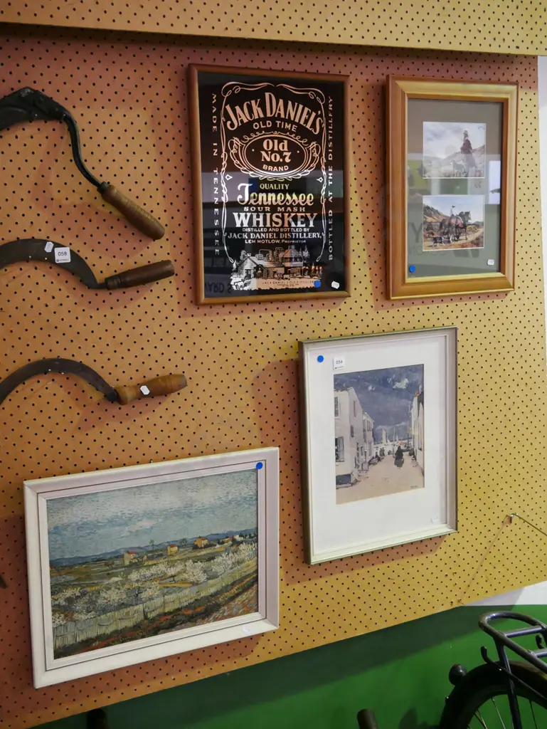 Jack Daniels advertising mirror, 3 prints - blue dots Image 1++