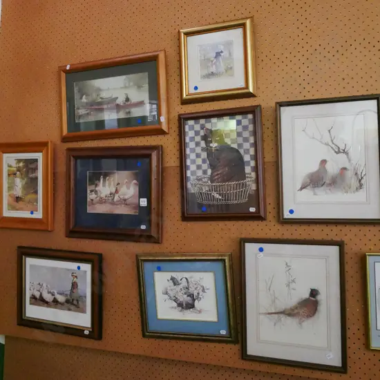 framed prints - blue dots