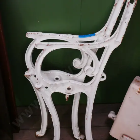 pair of cast iron garden bench seat ends