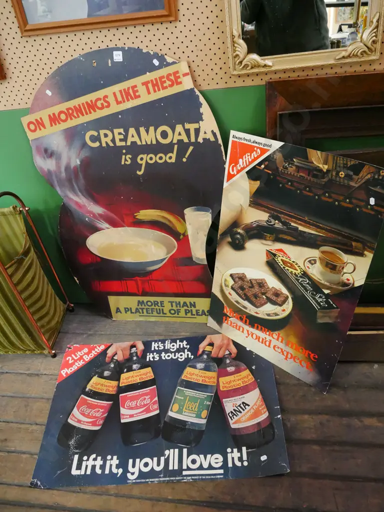 3x cardboard in-store promotional signs Image 1++