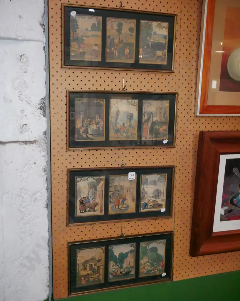 4x framed triptych prints - Medieval months of the year Image 1++