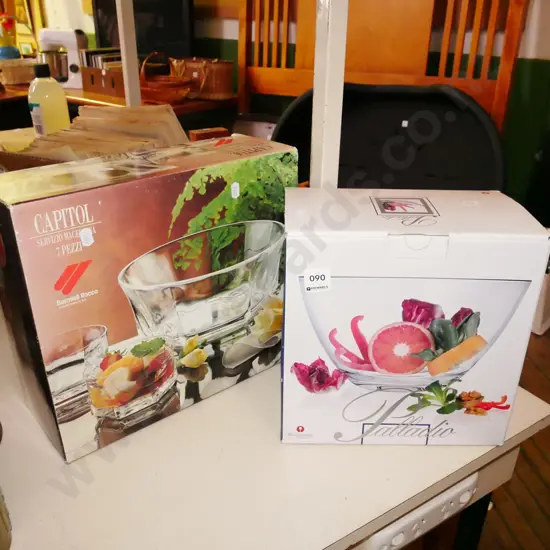 boxed salad bowl, boxed glass sweet set