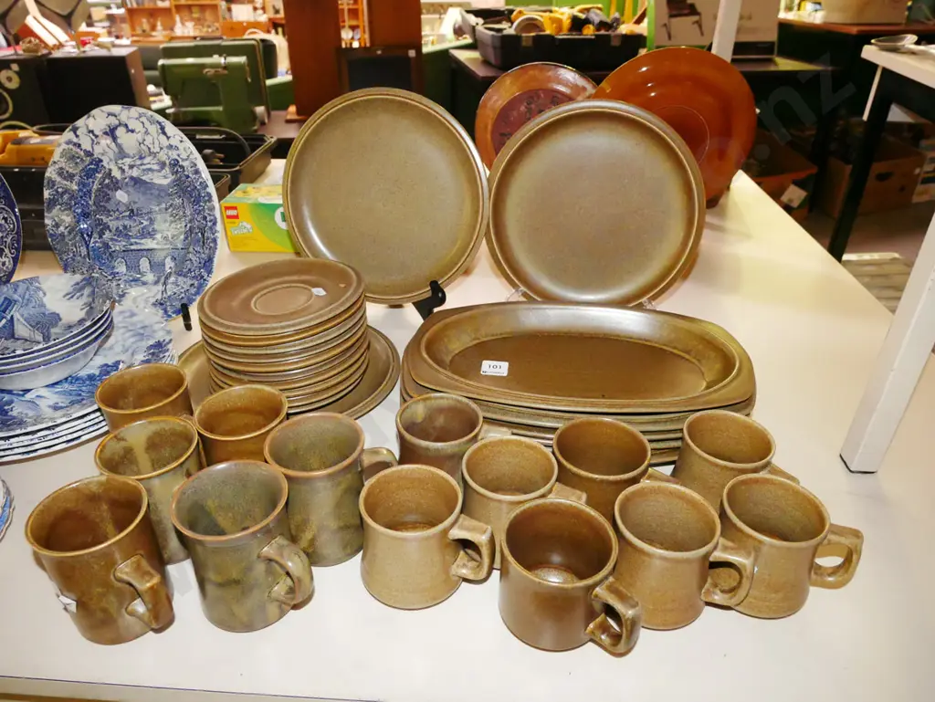 large assortment of Temuka Pottery coffec cups, plates etc Image 1++
