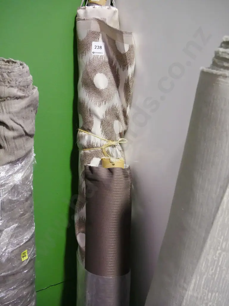 2x bolts of upholstery fabric -grey, circles Image 1++