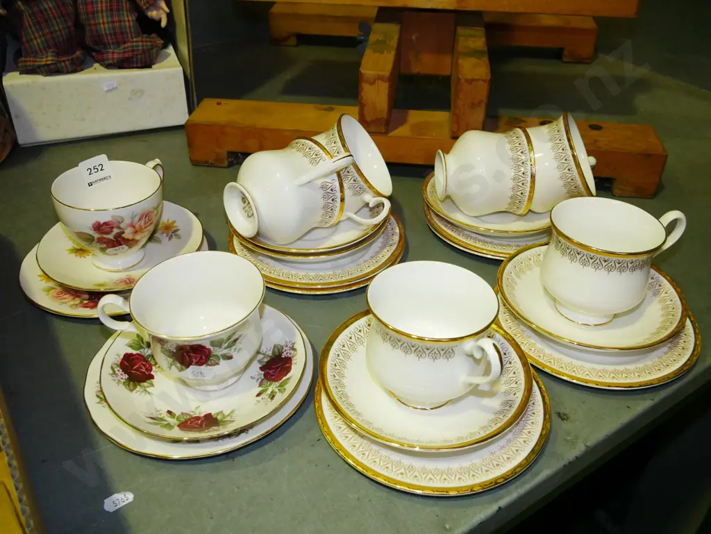 2x Queen Anne trios, 6x royal Albert Burlington trios Image 1++