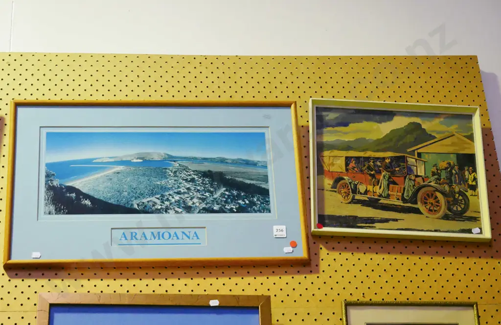 framed Aramoana photo print, vintage car print - red dots Image 1++
