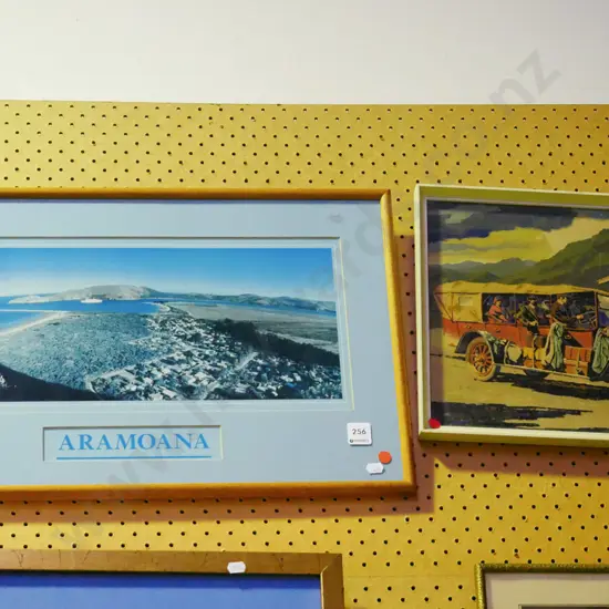 framed Aramoana photo print, vintage car print - red dots