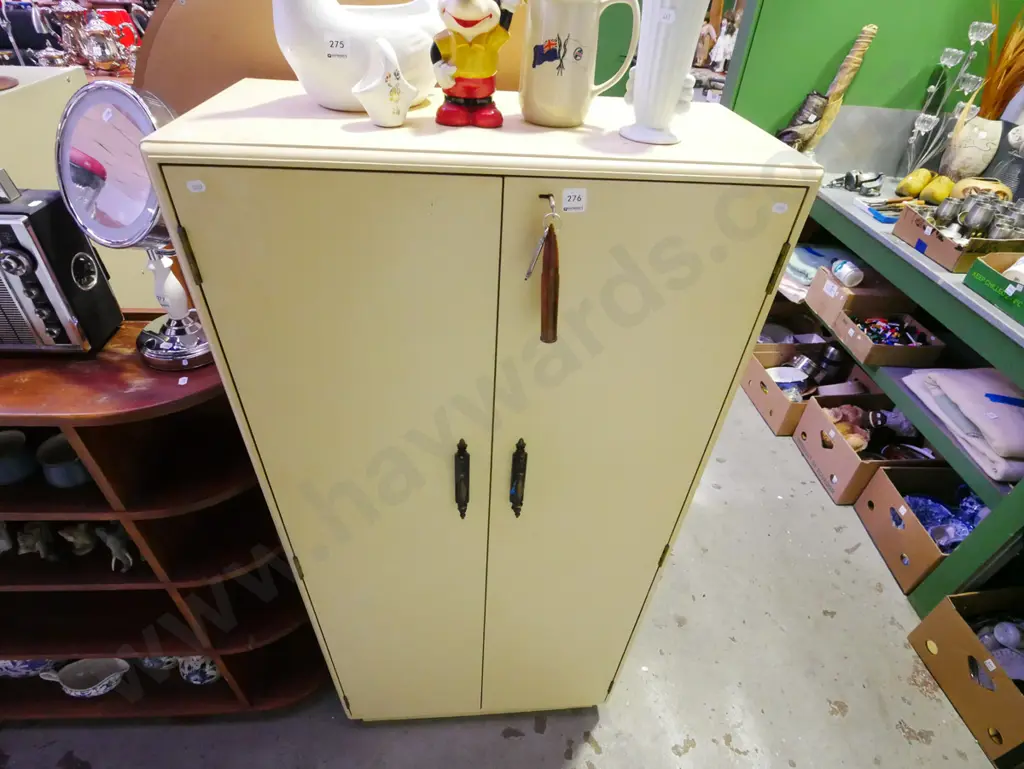 wooden lockable 2 door cabinet- keys in office H-1500 W-700 D-330 Image 1++