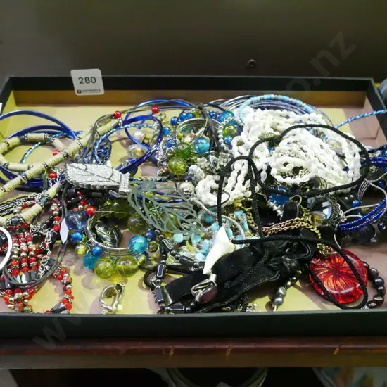 tray of costume jewellery  