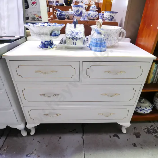 mdf white painted cab leg lowboy H-810 W-900 D-400
