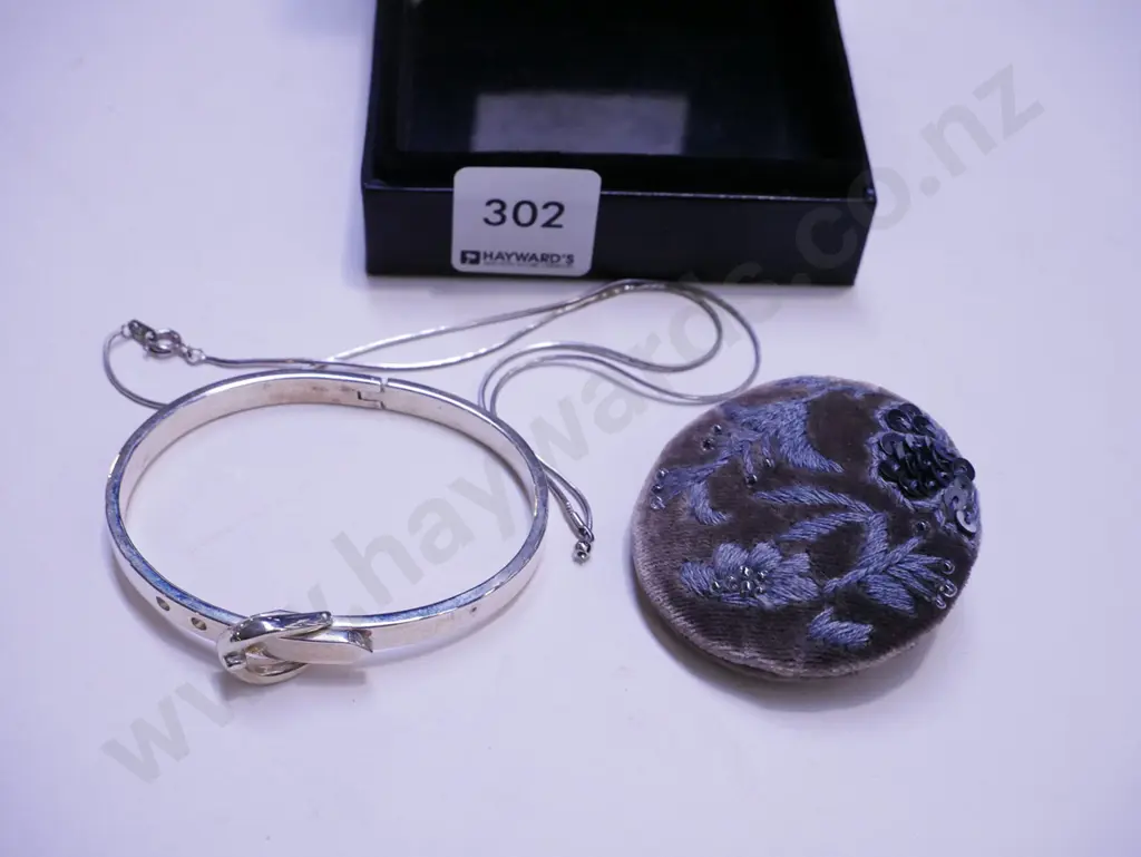 sterling silver bracelet, Tamsin Cooper brooch, small necklace Image 1++