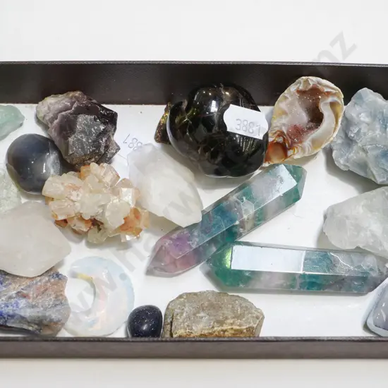 tray of polished gemstones