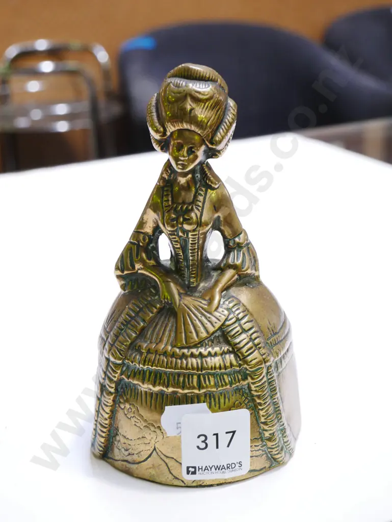 brass female figurine bell Image 1++