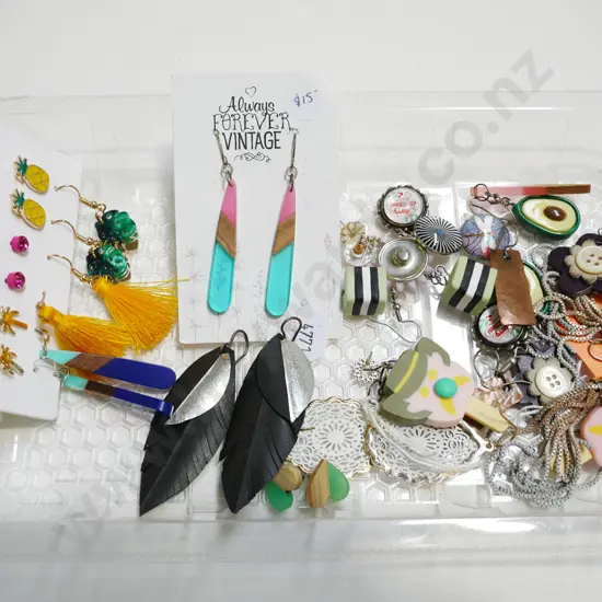 tray of earrings