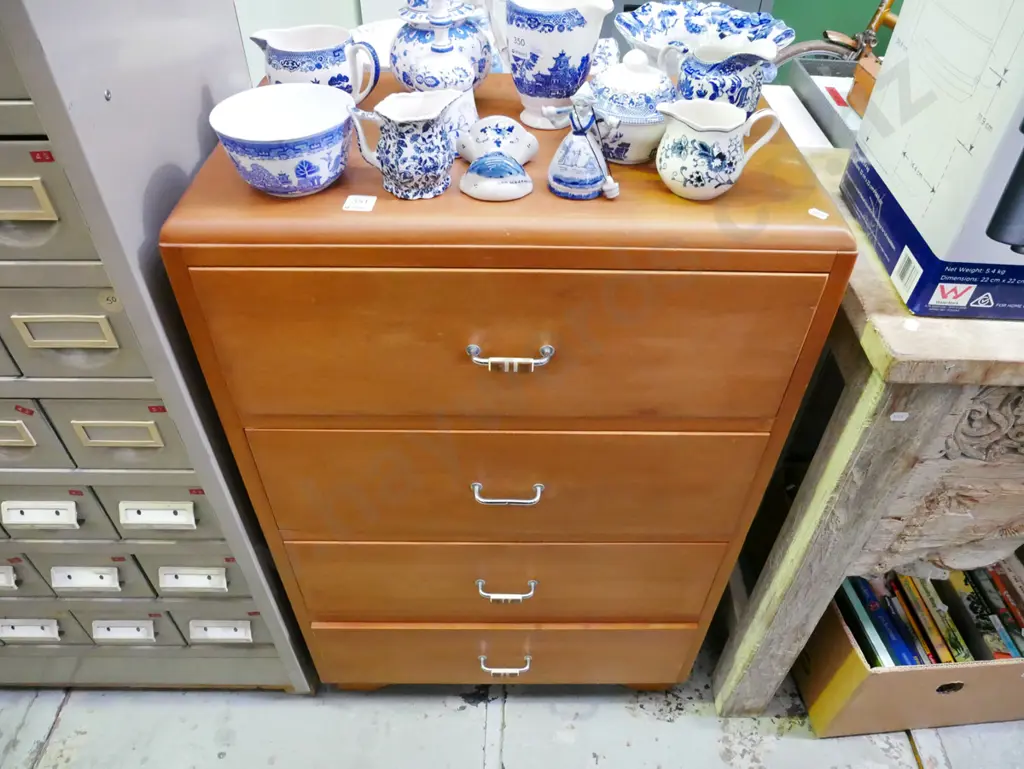 rimu 4 drawer chest H-910 W-600 D-350 Image 1++
