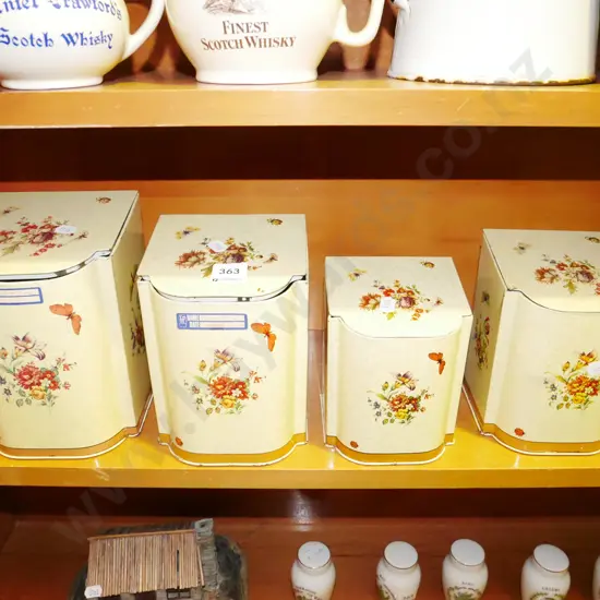 4x tin storage canisters