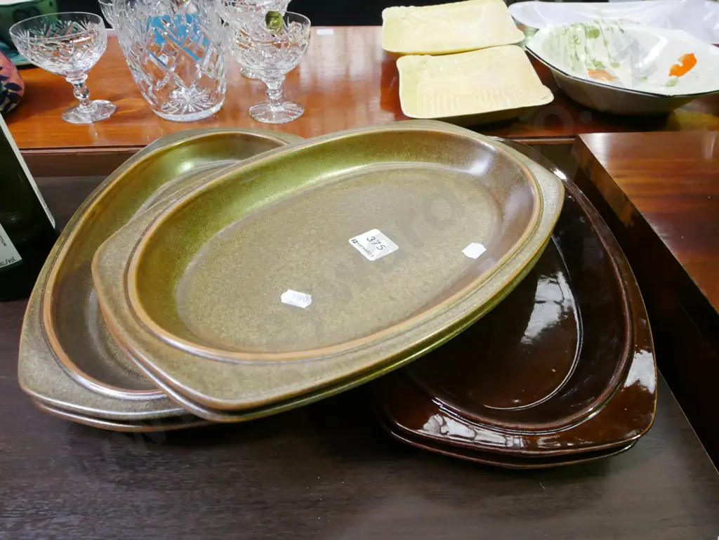6x Temuka Pottery steak plates Image 1++