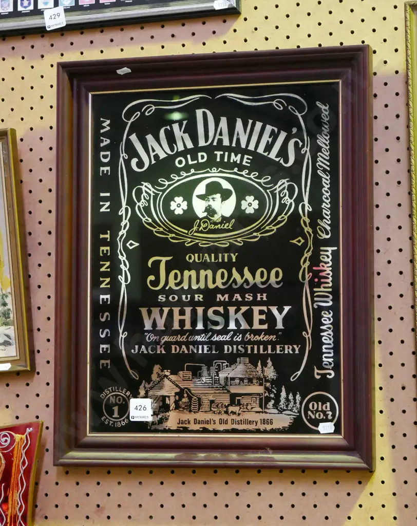 Jack Daniels advertising mirror, 3 prints - blue dots Image 1++
