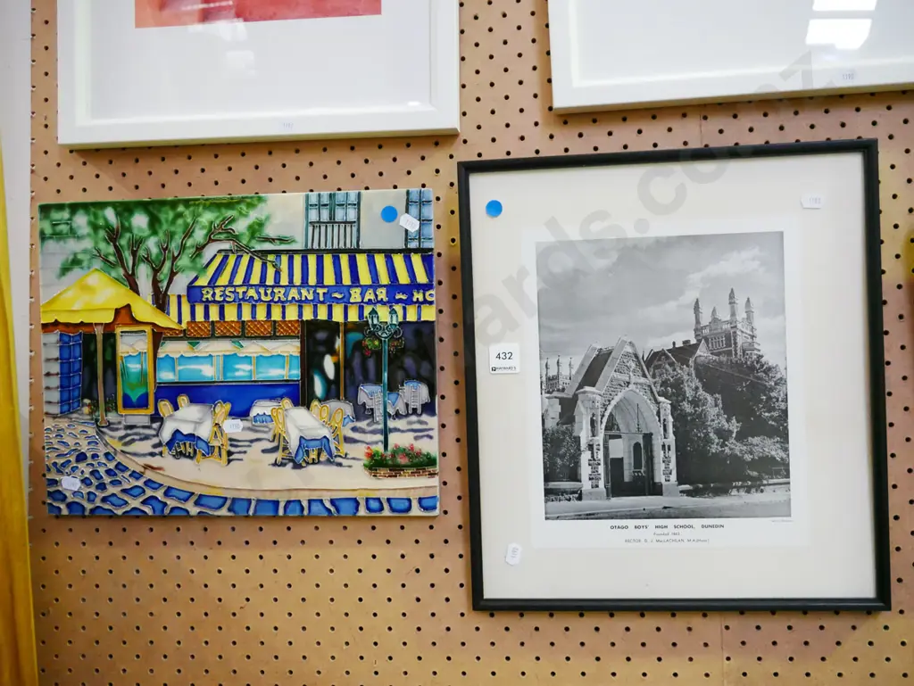 framed Otago Boys Archway photo print, wall tile - French café Image 1++