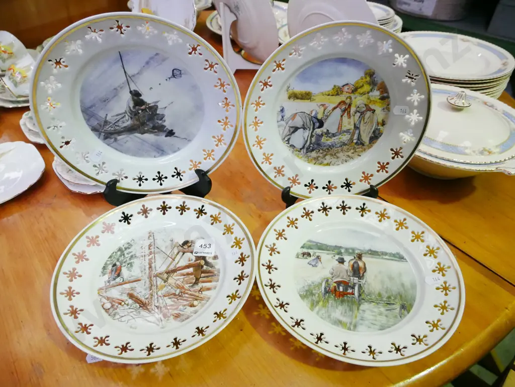 4x pierced Royal Copenhagen wall mounted plates Image 1++