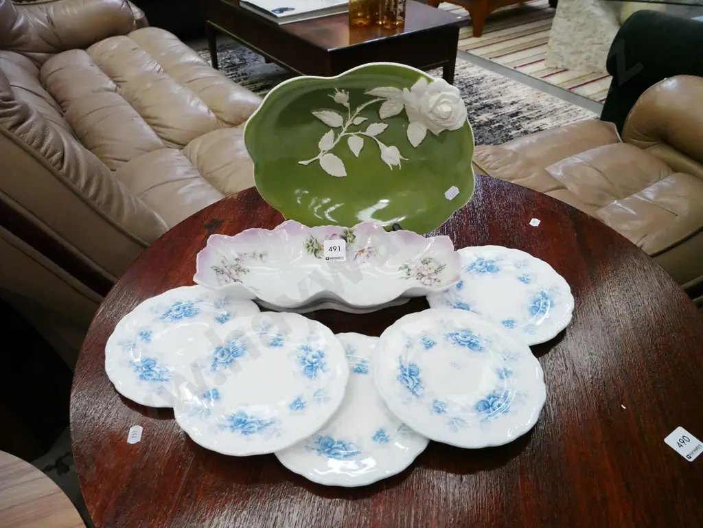 Royal Winton rose bowl, Japanese dish, 4x Royal Albert plates Image 1++