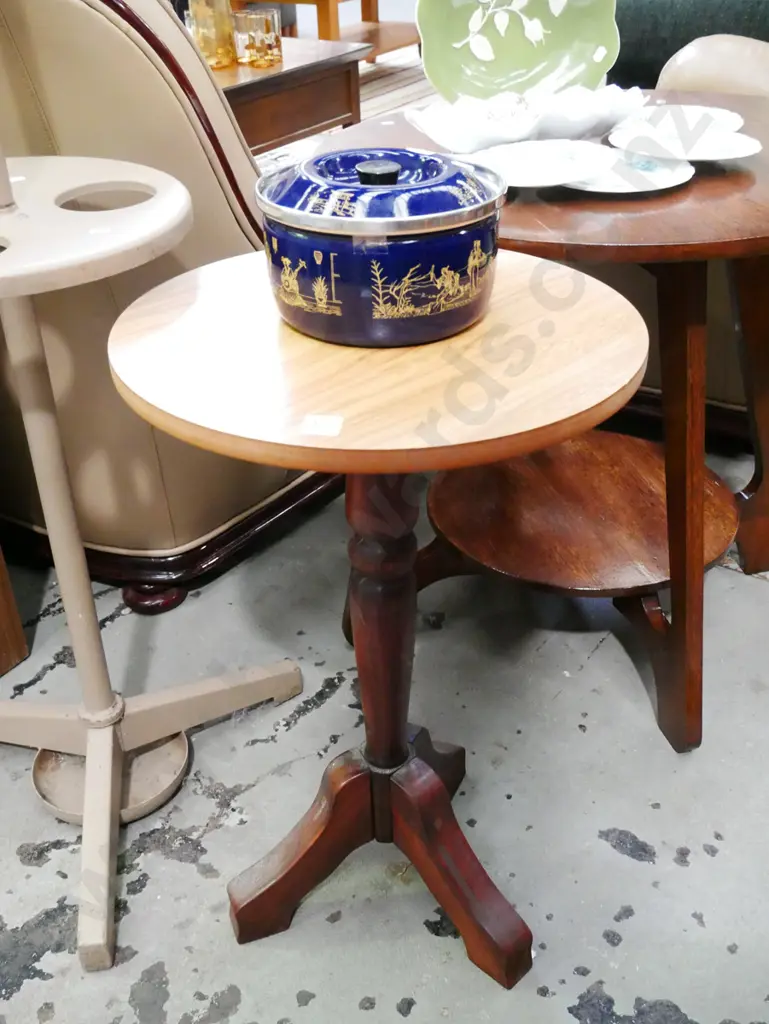 mahogany based mdf topped wine table Image 1++