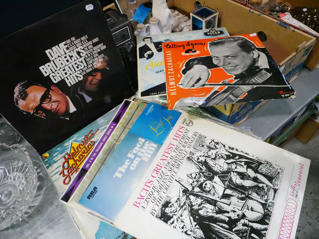 stack of LPs; Dave Brubeck etc Image 1++